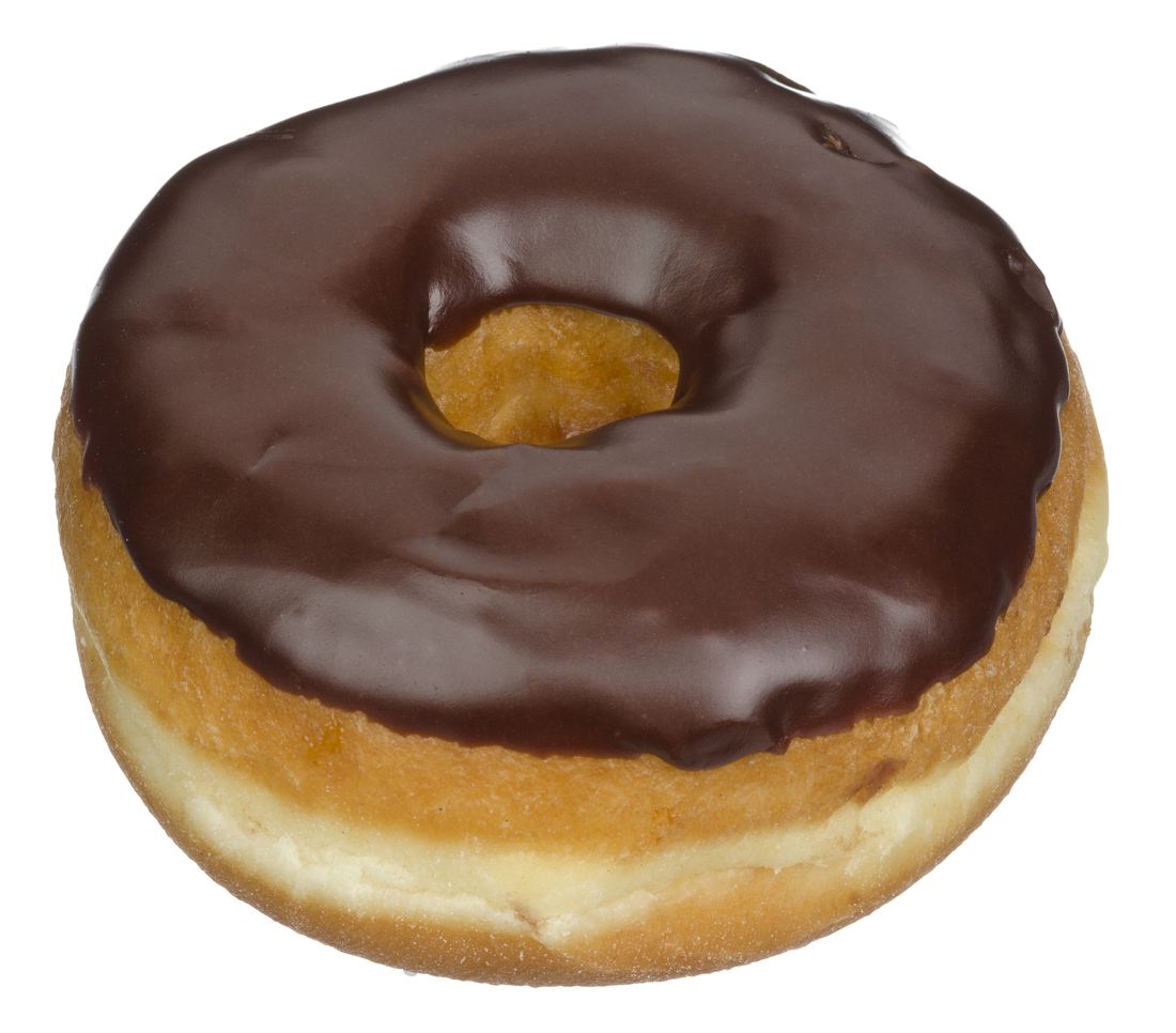 A chocolate glazed doughnut