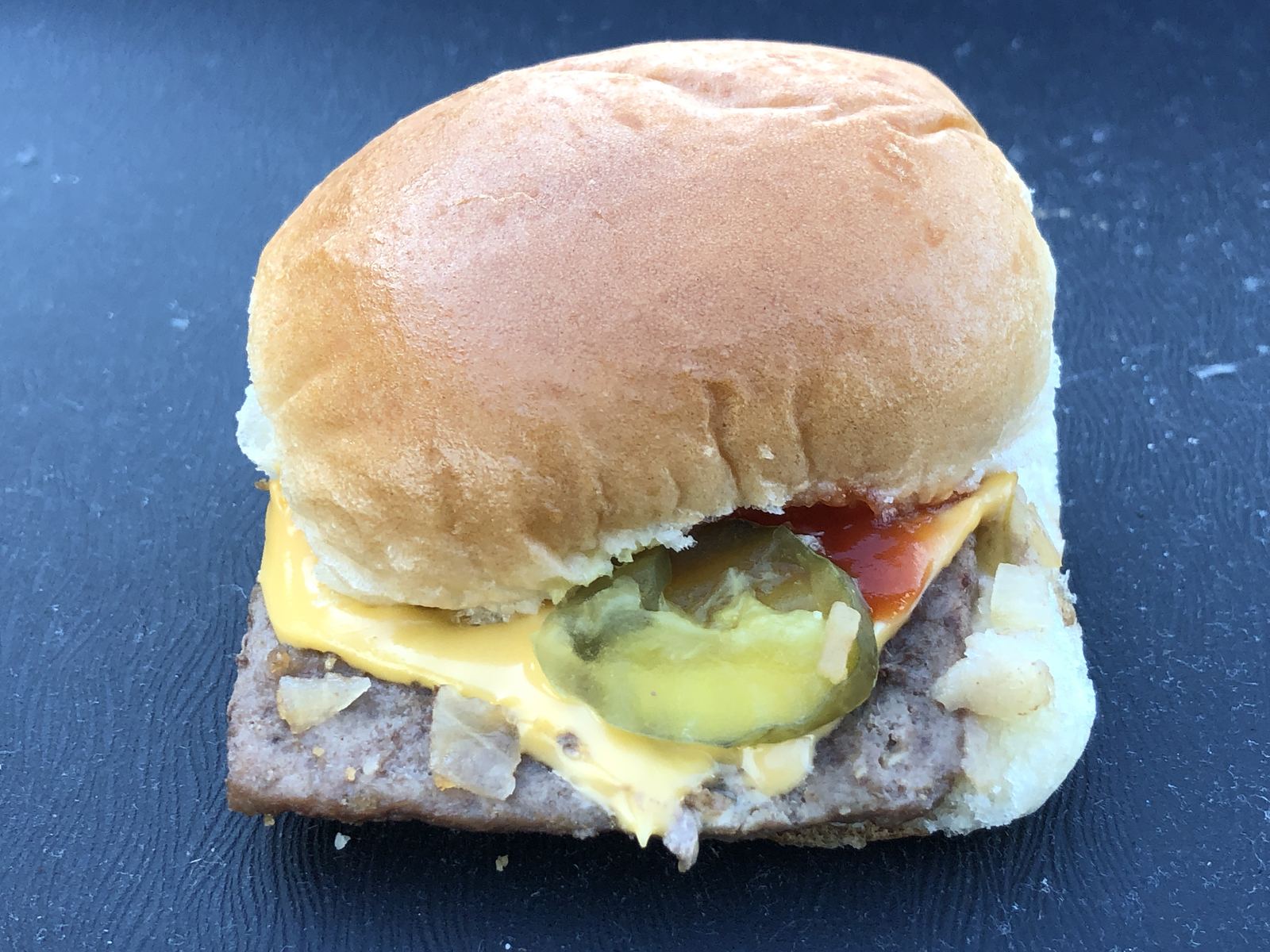 A small square White Castle slider